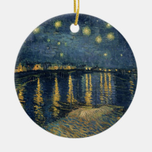 Vincent Van Gogh Starry natt över Rhonen Julgransprydnad Keramik