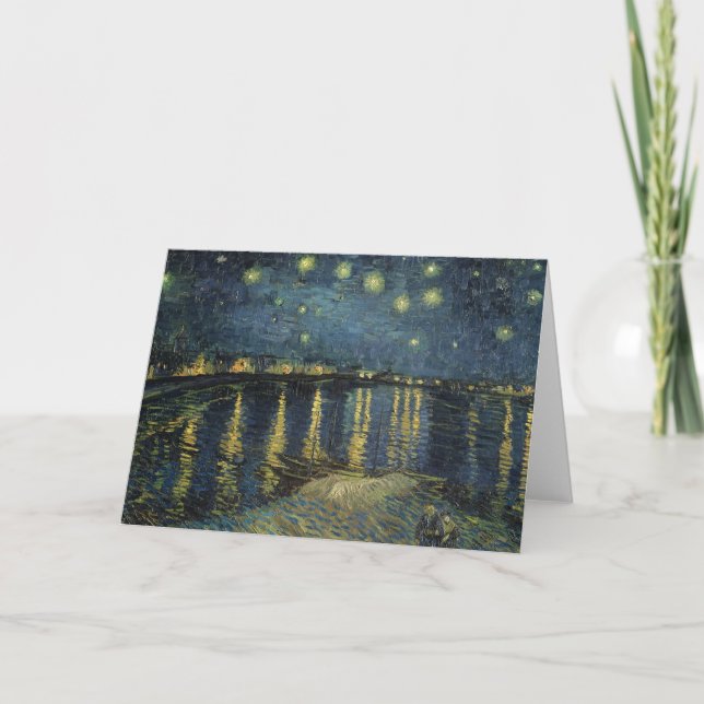 Vincent Van Gogh | Starry natt över Rhonen Kort (Framsida)