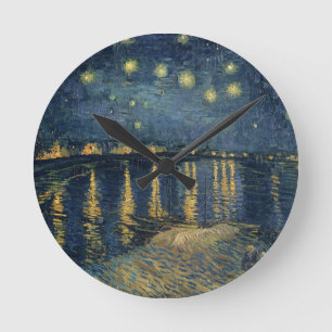 Vincent Van Gogh Starry natt över Rhonen Rund Klocka
