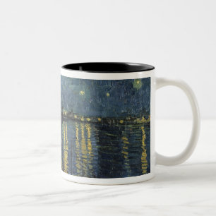 Vincent Van Gogh Starry natt över Rhonen Två-Tonad Mugg
