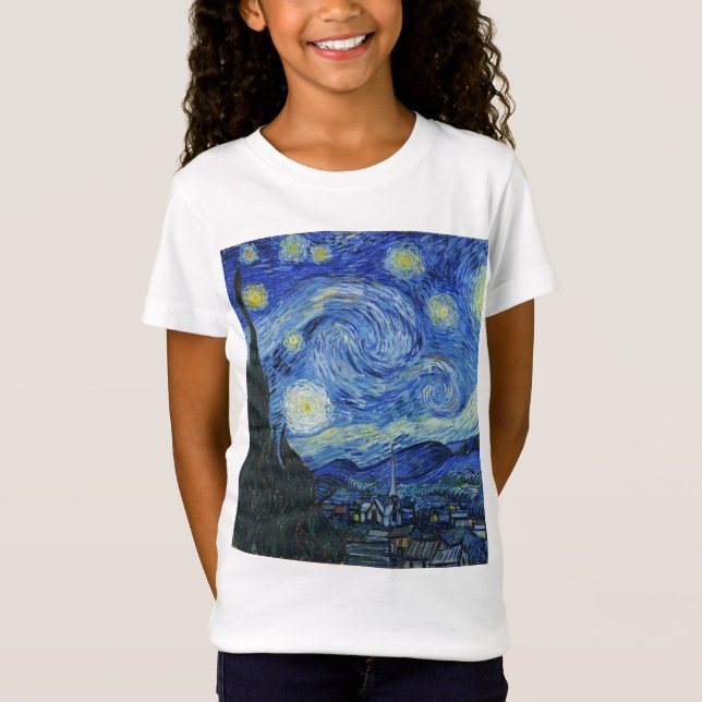 Vincent Van Gogh - Starry Natt T Shirt (Framsida)
