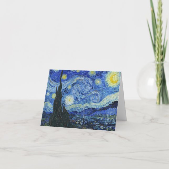 Vincent Van Gogh - Starry Natt Tack Kort (Framsida)