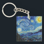 Vincent Van Gogh Starry Natt Vintage Fine Art<br><div class="desc">Vincent Van Gogh Starry Natt Vintage Fine Art Keychain</div>