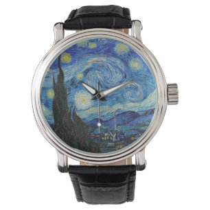 Vincent Van Gogh Starry Natt Vintage Fine Art Armbandsur