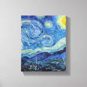 Vincent Van Gogh Starry Natt Vintage Fine Art Canvastryck