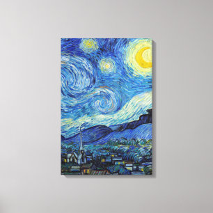 Vincent Van Gogh Starry Natt Vintage Fine Art Canvastryck