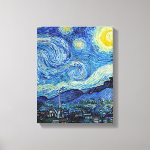 Vincent Van Gogh Starry Natt Vintage Fine Art Canvastryck
