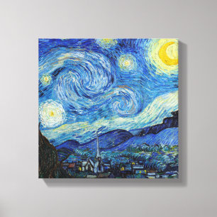Vincent Van Gogh Starry Natt Vintage Fine Art Canvastryck