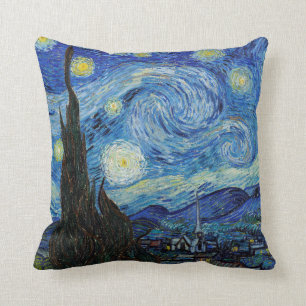 Vincent Van Gogh Starry Natt Vintage Fine Art Kudde
