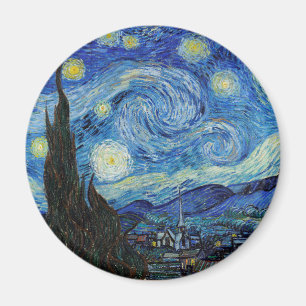 Vincent Van Gogh Starry Natt Vintage Fine Art Magnet