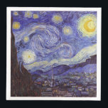 Vincent Van Gogh Starry Natt Vintage Fine Art Pappersservett<br><div class="desc">Vincent van Gogh Starry Night Fine Art Painting Starry Natt är en målning av den nederländske postimponerande konstnären Vincent van Gogh. Den blå natten i himlar är fylld med snurrande moln, stjärnor och ett ljusstarkt halvmånsfärande måne. Starry Natt är det enda hörnet i raden av vyer från hans sovrumsfönster. Förflyttning:...</div>