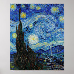 Vincent Van Gogh Starry Natt Vintage Fine Art Poster