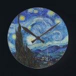 Vincent Van Gogh Starry Natt Vintage Fine Art Rund Klocka<br><div class="desc">Vincent Van Gogh Starry Natt Vintage konsthund</div>