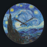 Vincent Van Gogh Starry Natt Vintage Fine Art Stor Klocka<br><div class="desc">Vincent Van Gogh Starry Natt Vintage fin konsthjälp</div>