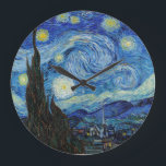 Vincent Van Gogh Starry Natt Vintage Fine Art Stor Klocka<br><div class="desc">Vincent Van Gogh Starry Natt Vintage fin konsthjälp</div>