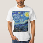 Vincent Van Gogh Starry Natt Vintage Fine Art T Shirt<br><div class="desc">Vincent Van Gogh Starry Nattens Vintage Fine Art T-Shirt</div>