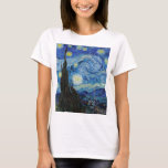 Vincent Van Gogh Starry Natt Vintage Fine Art T Shirt<br><div class="desc">Vincent Van Gogh Starry Natt Vintage Fine Art Women's T-Shirt</div>