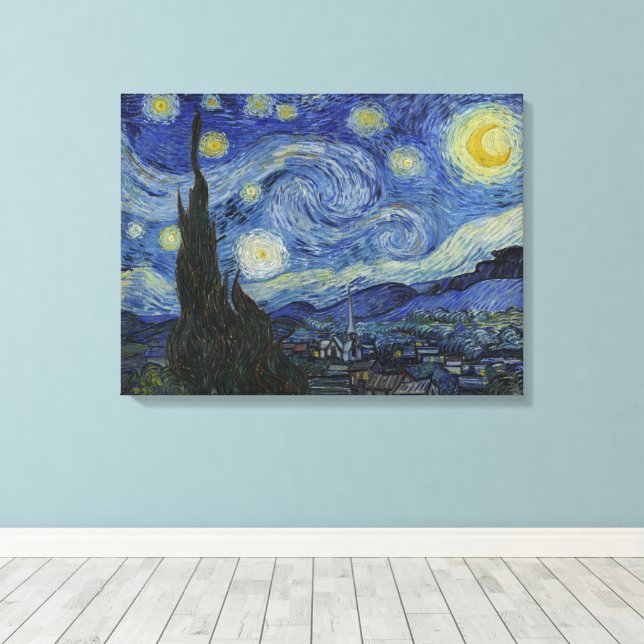 Vincent Van Gogh, Starry Natten Canvastryck (Insitu (trägolv))