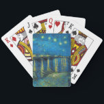 Vincent Van Gogh Starry Natten om Rhone Casinokort<br><div class="desc">Van Gogh-mästerverk Starry Night - En målning av Vincent Van Gogh,  Starry Night Over the Rhone,  visar en natt fylld med stjärnor och en bro. Målad i Arles Frankrike nattetid,  målad 1888.</div>