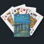 Vincent Van Gogh Starry Natten om Rhone Casinokort<br><div class="desc">Van Gogh-mästerverk Starry Night - En målning av Vincent Van Gogh,  Starry Night Over the Rhone,  visar en natt fylld med stjärnor och en bro. Målad i Arles Frankrike nattetid,  målad 1888.</div>