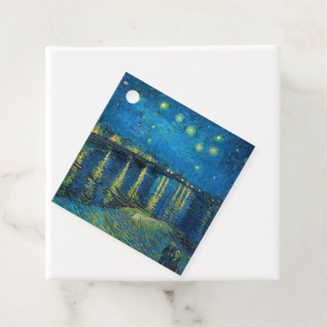 Vincent Van Gogh Starry Natten om Rhone Gåvor Etiketter (På plats)