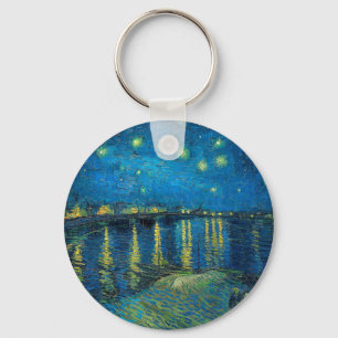 Vincent Van Gogh Starry Natten om Rhone Nyckelring