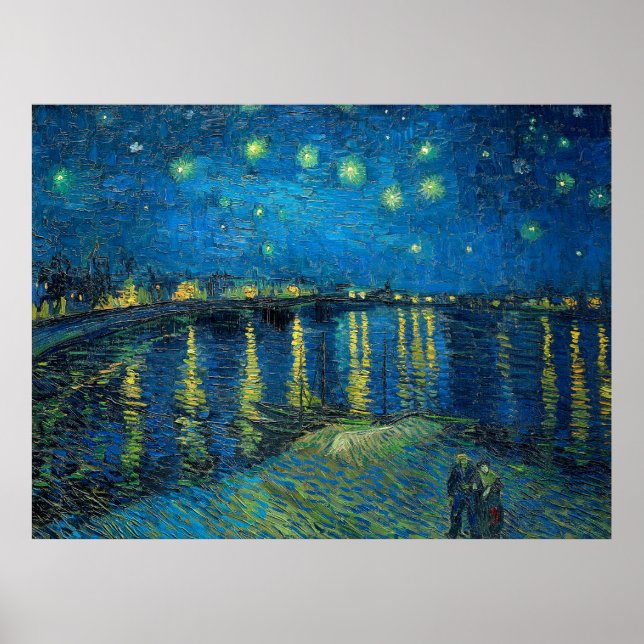 Vincent Van Gogh Starry Natten om Rhone Poster (Framsidan)