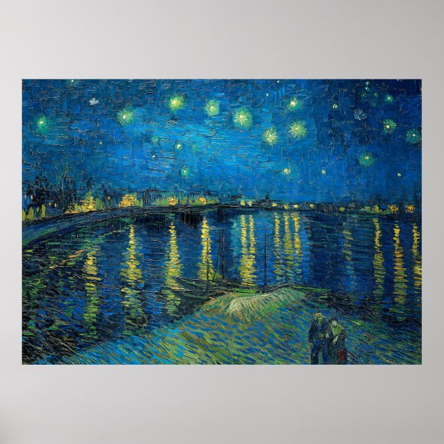 Vincent Van Gogh Starry Natten om Rhone Poster (Framsidan)