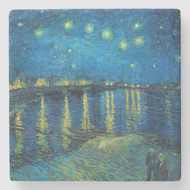 Vincent Van Gogh Starry Natten om Rhone Stenunderlägg (Framsidan)