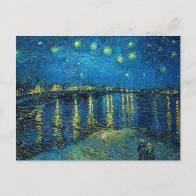 Vincent Van Gogh Starry Natten om Rhone Vykort (Framsida)