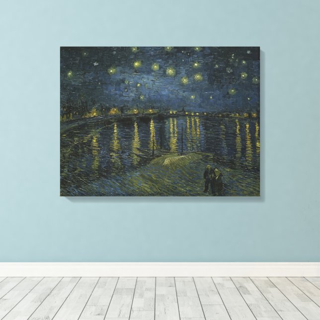Vincent Van Gogh, Starry Natten över Rhone Canvastryck (Insitu (trägolv))