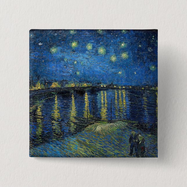Vincent Van Gogh - Starry Natten över Rhone Knapp (Framsida)