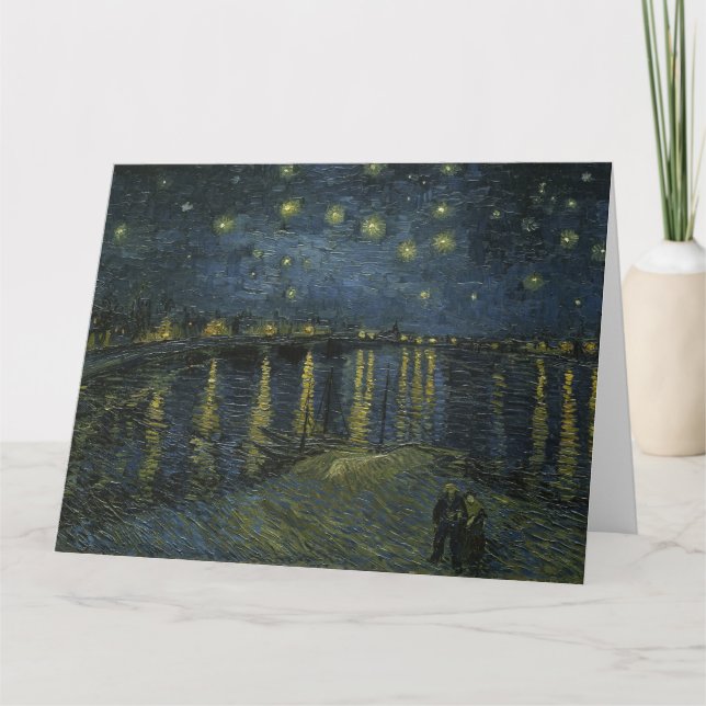 Vincent Van Gogh, Starry Natten över Rhone Kort (Framsida)