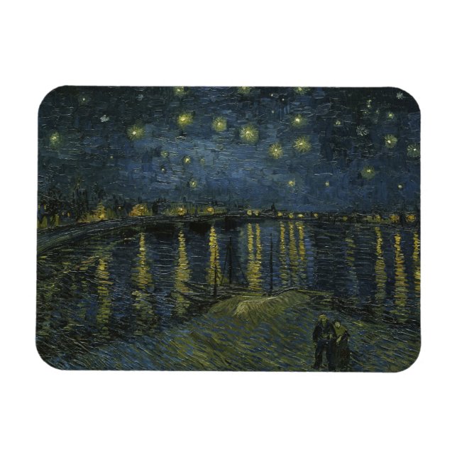 Vincent Van Gogh, Starry Natten över Rhone Magnet (Horisontell)