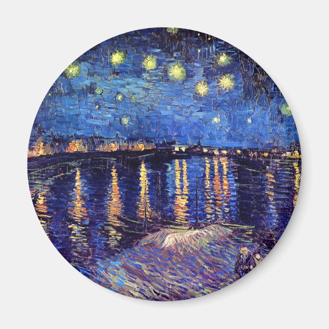 Vincent Van Gogh - Starry Natten över Rhone Magnet (Framsidan)