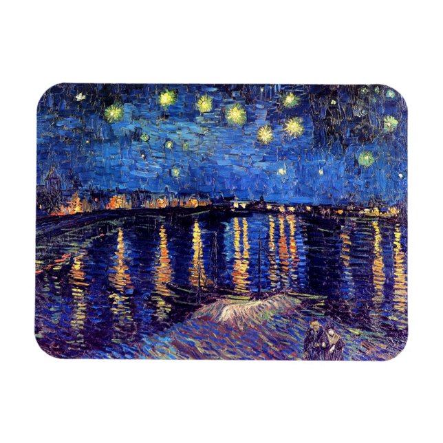 Vincent Van Gogh - Starry Natten över Rhone Magnet (Horisontell)