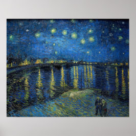 Vincent Van Gogh - Starry Natten över Rhone Poster