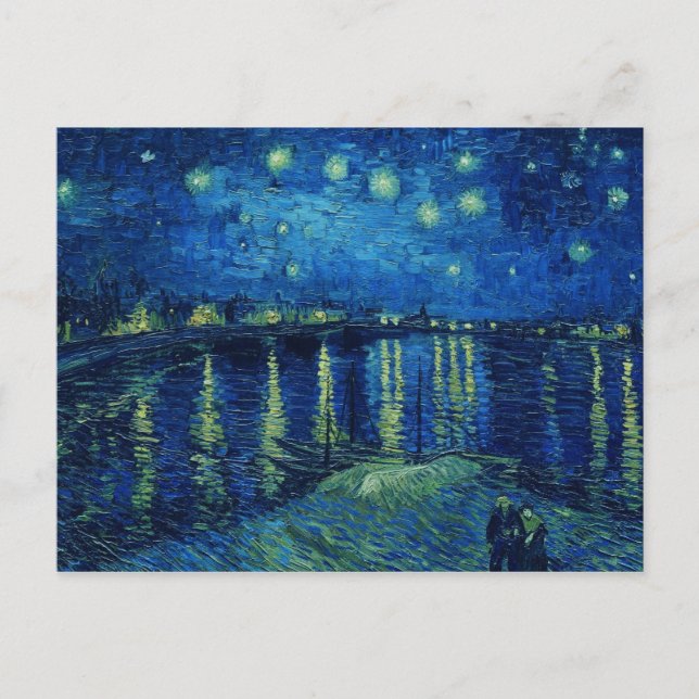 Vincent Van Gogh - Starry Natten över Rhone Vykort (Framsida)