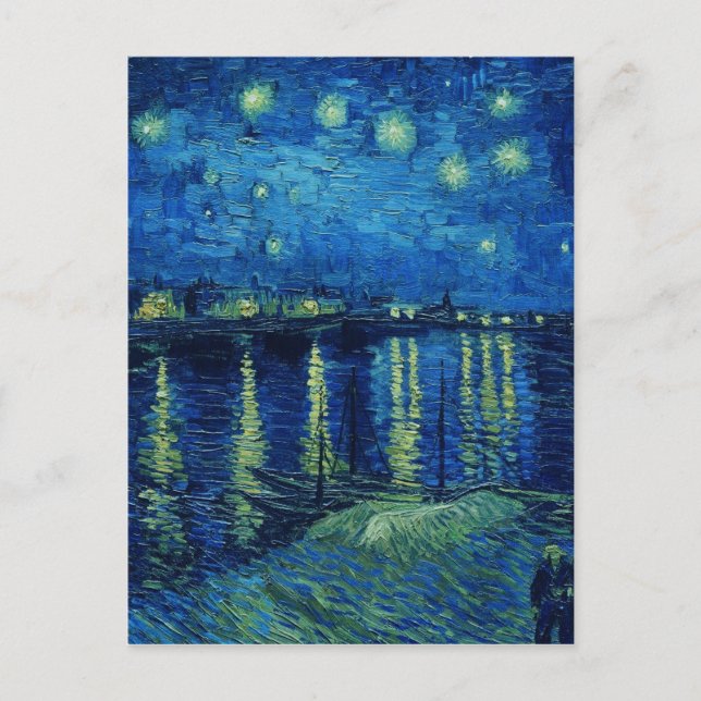 Vincent Van Gogh - Starry Natten över Rhone Vykort (Framsida)