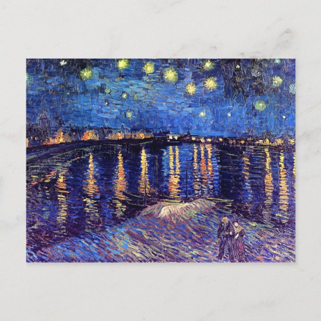 Vincent Van Gogh - Starry Natten över Rhone Vykort (Framsida)
