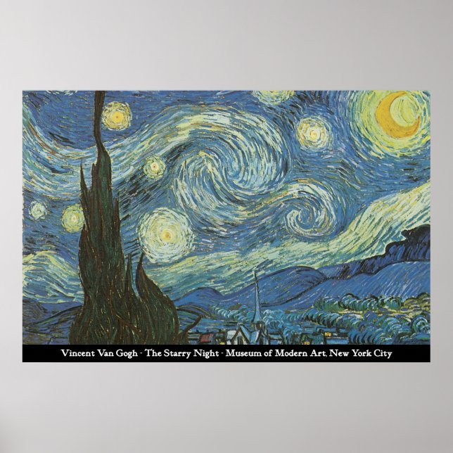 Vincent Van Gogh - Starry Natten Poster (Framsidan)