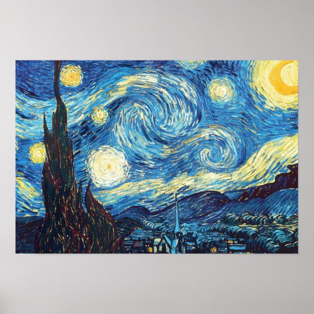 Vincent Van Gogh, Starry Natten Poster (Framsidan)