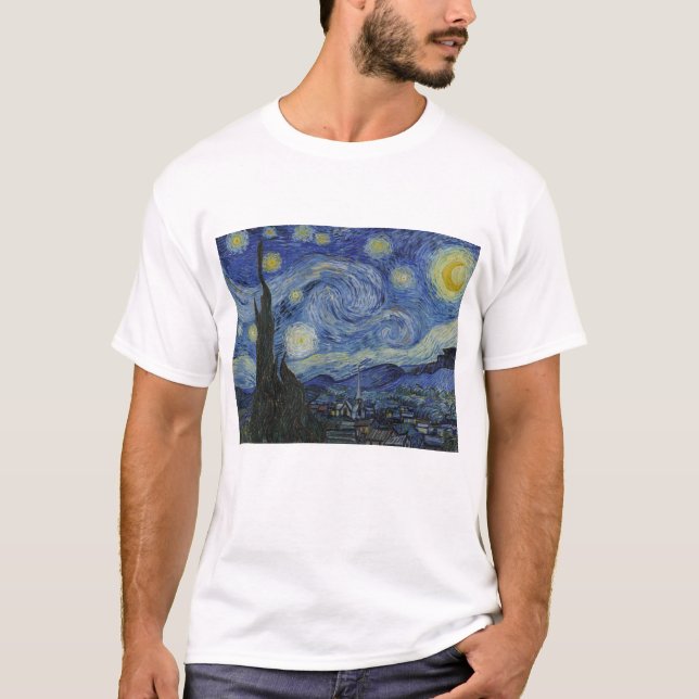Vincent Van Gogh, Starry Natten T Shirt (Framsida)