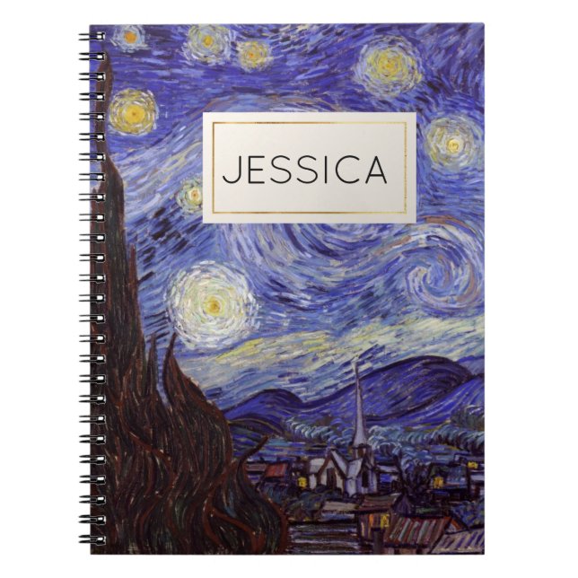 Vincent Van Gogh Starry Nattens eget namn Anteckningsbok (Framsidan)
