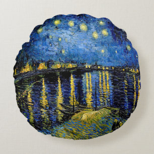 Vincent Van Gogh Starry Night 1888 Pillow Rund Kudde