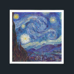 VINCENT VAN GOGH - Starry night 1889 Pappersservett<br><div class="desc">VINCENT VAN GOGH - Starrikväll 1889 Olja på canvas</div>