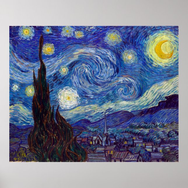 VINCENT VAN GOGH - Starry night 1889 Poster (Framsidan)