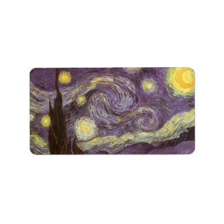 Vincent van Gogh - Starry Night Adressetikett