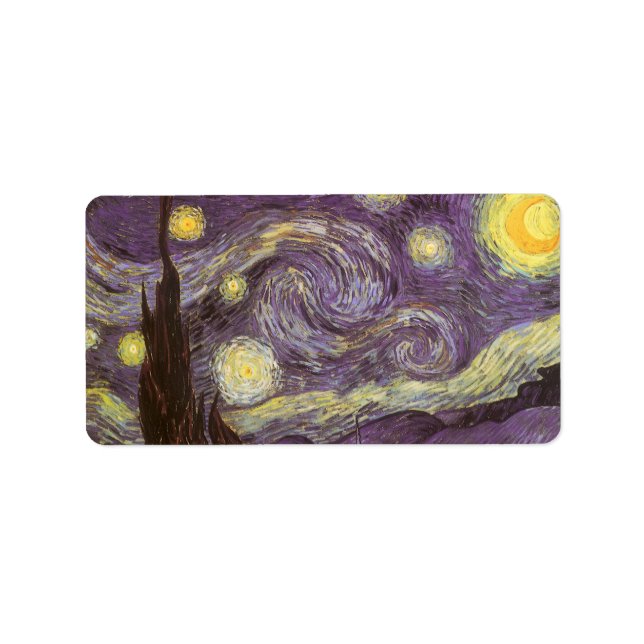 Vincent van Gogh - Starry Night Adressetikett (Framsidan)