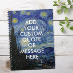 Vincent Van Gogh Starry Night Anpassningsbar Quote Anteckningsbok<br><div class="desc">Vincent Van Gogh Starry Night Anpassningsbar Notebook</div>